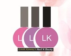 Little Kimmy's Nails & Beauty logo — three polish bottles